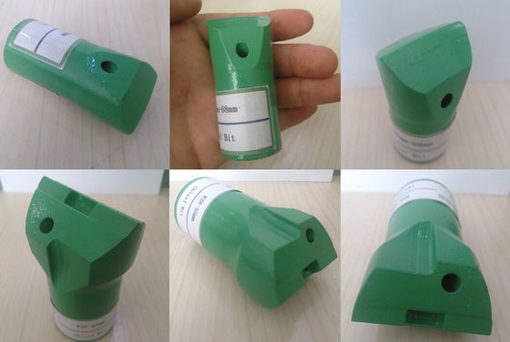 H25 / R38 Flat / Oblique Button Drill Bit , Cross Bit Thread Steel for Tunneling