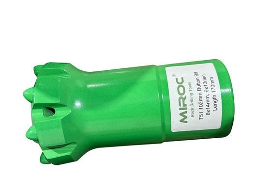 T51-102mm Tungsten Carbide And High Strength Alloy Steel Button Drill Bit เหมาะสําหรับสภาพหินแข็งปานกลาง