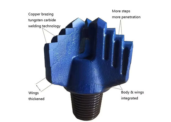  Drag Drill Bit 3 Blade Wing Step Face Carbide For Mining Quarry Rock Drilling Drag Rock Drill Blade Bit