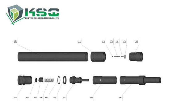 การทำเหมืองใต้ดินเครื่องมือ DTH เจาะ DTH4.5 ค้อน / DTH4.5-10 ลูกสูบกรณี