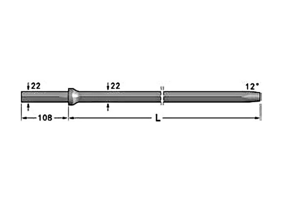 CNC Milling 12 Degree Mining Rock Drill Tools ก้านเจาะเรียว