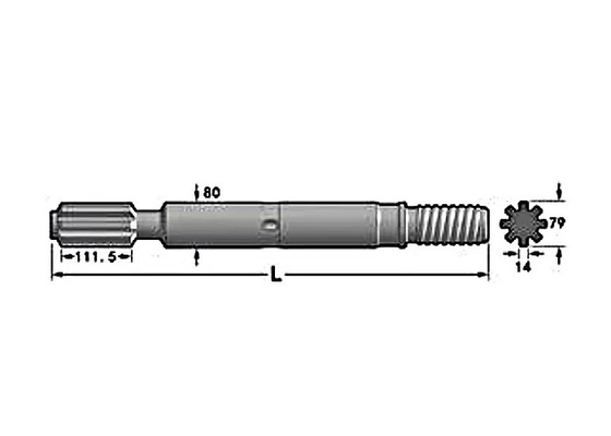 1500HL 635mm Rock Drilling Tools 635mm Drill Shank Adapter