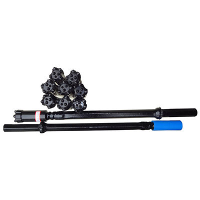 T45 T38 ร็อคสว่านเกลียวเหล็กเหล็กคาร์ไบด์วัสดุความยาว 0.4 - 6 เมตร