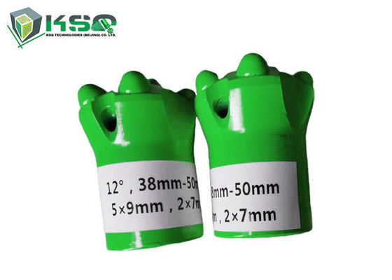 Atlas Copco 11 องศา 38 มิลลิเมตรเรียวปุ่มบิตทังสเตนคาร์ไบด์เจาะบิตความต้านทานการกัดกร่อนที่ดี